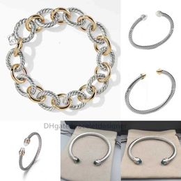 Jewelry Twisted Wire Bracelet Charm Gold Sliver Round Head Bracelets Women Fashion Versatile Platinum Plated Hemp Trend SQIH