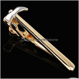 Tie Clips Floral Hammer Scissor Copper Stripe Shirts Business Suits Dress Enamel Gold Bar Clasps Neck Links Jewellery For Men Gift Will Dhecg