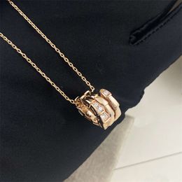 24ss High Version Bulgaria Snake Bone Necklace Full Diamond Snake Pendant Half Diamond Snake Shaped Stainless Steel Small Man Waist Collar Chain