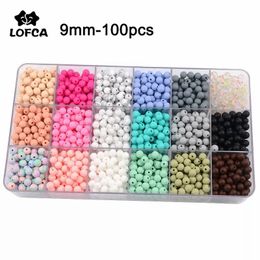 Teethers Toys Wholesale 100pcs Baby Silicone Beads 9mm Toddlers Teething BPA Free For Necklaces Pacifier Holder 230914