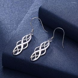 Dangle Earrings Party 925 Stamp Silver Colour For Women Charm Lady Jewellery Valentine's Day Gift Elegant Exquisite Drop