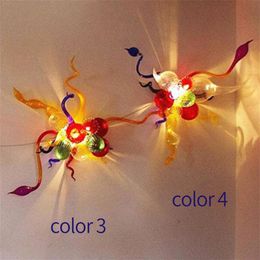 Art Deco Hallway Sconce for Home Decoration Lamp Multi Coloured 30cm Wide and 40 cm High Modern Fixture Murano Flower Glass Hanging224Y