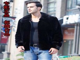 Men's Fur Faux Fur FallBlack warm casual short faux Mink cashmere fur coat mens leather jacket men coats Villus winter loose thermal outerwear 3XL2144262L230914