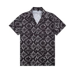2022 LUXURY Designer Shirts Men's Fashion Tiger Letter V silk bowling shirt Casual tShirts Men Slim Fit Short Sleeve Dress Sh258Z