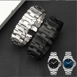 Men's Watch Bands Stylish Stainless Steel Bracelet Size 24 mm Watch Band for Men Solid Arc Design with Butterfly Buckle Fits PA 441/111 For Party