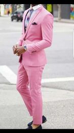Men's Suits Blazers Bes Design Pink Groom Tuxedos One-Button Men Formal Suits Business Men Wear Wedding Prom Dinner Suits (Jacket+Pants+Tie+Girdle)NO;455 L230914