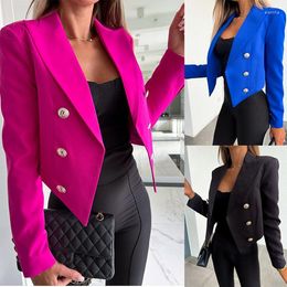 Women's Suits Autumn And Winter Solid Polo Neck Slim Fit Suit Coat S--XL