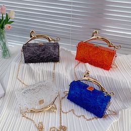 wholesale women shoulder bags 9 Colours sweet candy Coloured western style handbags this years popular acrylic transparent chain bag trend dress handbag 10997#