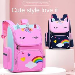 Backpacks Large Schoolbag Cute Student School Backpack Cartoon Unicorn Bagpack Primary School Book Bags for Teenage Girls Kids 230914