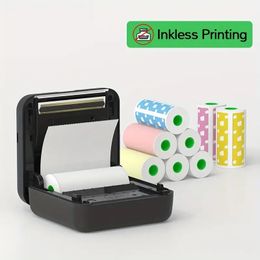 1pc PeriPage A6 Mini Printer Portable, Pocket Thermal Printer BT Wireless Smart Printer For Photo Picture School Office Receipt Label Note QR Code Inkless Printing