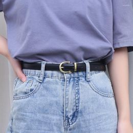 Belts Women PU Leather Simple Metal Buckle Belt Girls Dress Jean Pants Waistband For Lady Luxury Designer Small