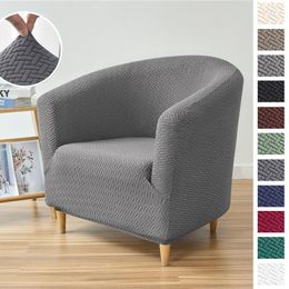 Chair Covers Club Cover Stretch Tub Slipcover Solid Colour Sofa Jacquard Couch For Study Bar Counter Living Room