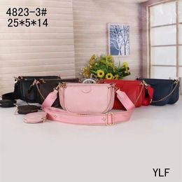 Brand 22SS High Quality Women Favorite Day Packs 3pcs Leather Handbags Multi Accessories Purses Brown Flower Mini Pochette Cross b261n