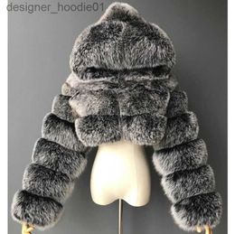 Women's Fur Faux Fur Women Jackets Designer Short Hooded Coat womens new mink Fashion Imitation Long Sleeve Stitching Coats ladies L230914