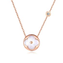 designer necklace jewellery four leaf clover necklaces diamond Clavicle chain Titanium steel Gold-Plated Never Fade Not Cause Alle296V