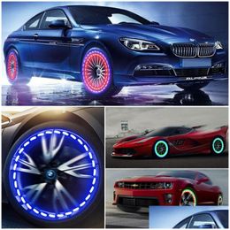 Decorative Lights Xinmy Car Led Solar Energy Wheel Tyre Flash Tire Vae Cap Neon Daytime Running Lamp Motion Activated External Decorat Dhc8N