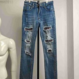 Ami jeans Pink Diamond High Street Jeans Slim Fit Fog Wash Knife Cut Hole Pantstblm spot goods