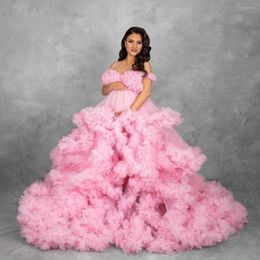 Casual Dresses Extra Puffy Ruffled Tulle Maternity Poshoot Pregnant Women Vestidos Ball Gown Pography Dress Stretchy