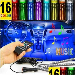 Decorative Lights Okeen Led Car Foot Light Ambient Lamp With Usb Wireless Remote Music Control Mtiple Modes Motive Interior Light1 Dro Dh1Qy