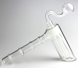 6.3 inch Perc Trees Clear Bubbler Glass Tobacco Pipes Shisha hamper Glass Bong's Accessories 18mm Bowl