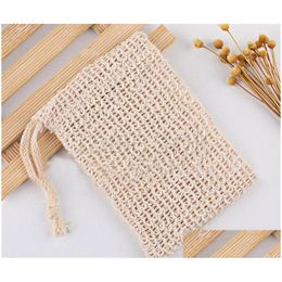 Bath Brushes Sponges Scrubbers Neatening Mesh Soap Saver Pouches Holder For Shower Foaming Natural Bag Sisal Dc632 Drop Delivery Dhvh1