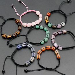 Charm Bracelets 10pcs 7 Chakra Stone Reiki Healing Natural Gemstone For Women Girls Yoga Wrist Chain Braided Rope