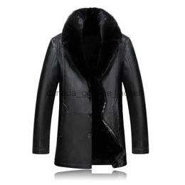 Men's Fur Faux Fur new fashion Winter Fur coat Man Thick Leather Mink Hair Collar Jacket Casual Single Breasted mens high quality plus size M-4XLL230914