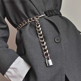 Belts Elastic Leather Silver Chain Belt Ladies Dress Stretch Cummerbunds Female Coat Corset Long Big Waistband Belts For women Strap Q230914