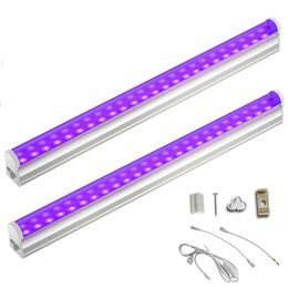 LED UVA Tube T5 Integrated Bulb Lihgts Compartment Light 1Ft 2FT 3FT 4FT 5FT T5 Strip Lights for Halloween Decorations Room Body P258C