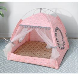 Kennels Cat Tent Bed Pet Products The General Teepee Closed Cozy Hammock With Floors House Small Dog Accessories