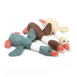 Dog Toys Chews Pet Toy Cute Wild Geese Squeak Funny Sound Duck Cat Puppy Plaything Bite Chew Squeaker Educational Interaction Drop Dhwos