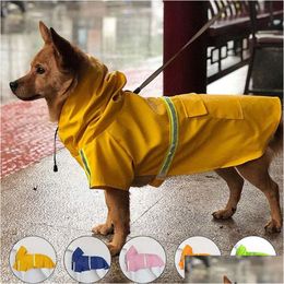 Dog Apparel Pet Reflective Waterproof Raincoat Safe Walk The Raincoats Outwears Accessories Clothes Drop Delivery Home Garden Supplie Dh1Ve