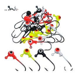 Fishing Hooks Fishing Hooks Lures Jig Heads With Double Eye Ball Head Sharp For Bass Trout Freshwater Saltwater Mti Pack Drop Deliver Dh4Lx