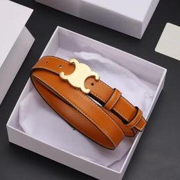 Ceinture Belt Thin Smooth Mens Quiet Womens 2.5CM for Box S Wo Belt Luxe Cowhide Genuine Width Fashion Retro Women Belts Design Men Waist Quality Belts Buckle