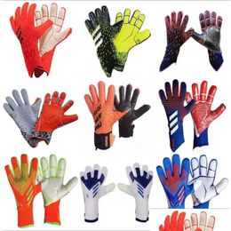 Sports Gloves Cross-Border Selling Sile Rubber Waterproof Anti-Skid Gloves Latex Adt Childrens Football Goalkeeper Drop Delivery Dhr9J