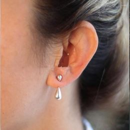 Stud Earrings Top Quality 925 Sterling Silver For Women Girl Water Drop Gold Earring Female Party Gift Fine Jewellery Wholesale