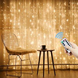 Strings 3/4/6M LED Fairy Curtain Garland USB String Lights Room Home Window Decor With Remote 2024 Christmas Wedding Holiday Decoration