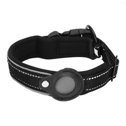 Dog Collars Harnesses Leads Reflective Collar Adjustable Heavy Duty Neoprene Padded Pet With Airtag Bracket For Medium