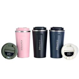 380ml 510ml Tumblers Coffee Cups LED Temperature Display Smart Water Cup Double Wall Stainless Steel Insulated Reusable Car Mugs Q569