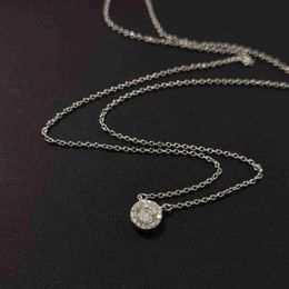 Pendant Necklaces Luxury Pendant Necklace Designer Shinning Big Round Zircon Crystal Charm Choker For Women Fashion Wedding Love Jewellery x0913