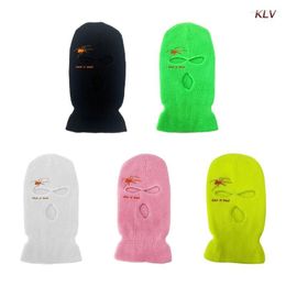 Berets Embroidery Spider Face Mask Motorcycle Cover Balaclava Ski Full Cosplay Halloween 6XDA