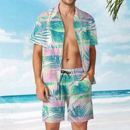 Men's Tracksuits 3D Printing Hawaii Beach Surfing Short Sleeve Fashion Shirt Shorts Two Piece Set High Quality Clothing