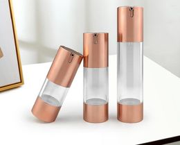 Storage Bottles 50ml Transparent Airless Bottle With UV Gold Vacuum Pump Or Lotion Used For Cosmetic Container