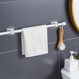 Hooks 1/2Pair Powerful Curtain Rod Bracket Punch-free Clip Nail-Free Adjustable Shower Hanging Holder Hook