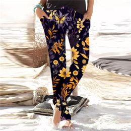 Women's Pants Women Summer Harem Trousers Slip On Boho Beach Bow Tie High Waist Pencil Cropped Pant Slim Fit Casual Trouser