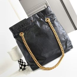 Designer Crush Small Tote Bag White Black Crushed Calfskin Women Shoulder Bags Vintage Silver/Gold Hardware Top Quality Bowling Bags