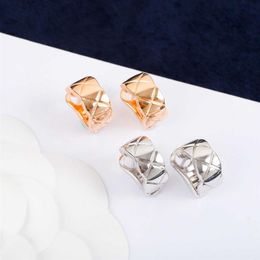 New Brand Pure 925 Sterling Silver Jewellery For Women Rose Gold Earrings Luxury Gold Clip Ear Stud Earrings Design Summer2512