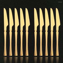 Knives Luxury Stainless Steel 10Pcs Dinner Set Sharp Steak Knife Western Gold Tableware Restaurant Dinnerware