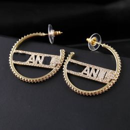 Various new styles gold Stud Earring Letter C Logo brand Woman Earing Designer Luxury ccity Jewellery crystal pearl Hoop Earrings 398