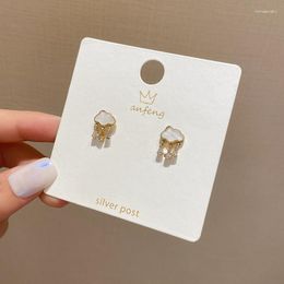 Dangle Earrings U-Magical Creative Clouds Raindrops Cubic Zircon Stud Earring For Women Ins Style Shell Gold Color Wedding Jewellery